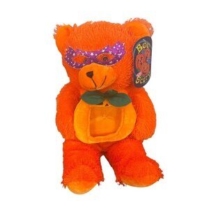 Sugar Loaf Toys Halloween Teddy Bear Plush  Orange Stuffed Animal Boo Scary